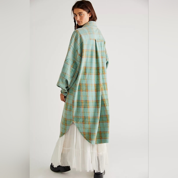 Free People Long Plaid Ruby Jacket - Picture 2 of 6